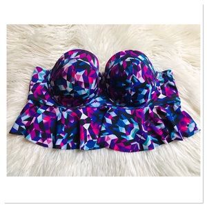 Torrid Multicolor Geometric Bikini Top